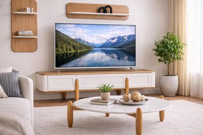 Stilvolles Wohnzimmer Set TV-Lowboard Edle Wandregale Designer Set