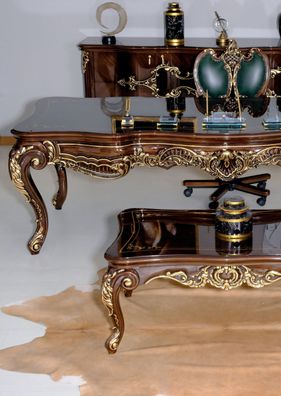 Büro Set Braun Schreibtisch Sideboard Couchtisch und Bürostuhl aus Holz