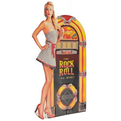 Moritz Blechschild Rock & Roll Musikbox 36 x 60 Vintage Retro Nostalgie Metall