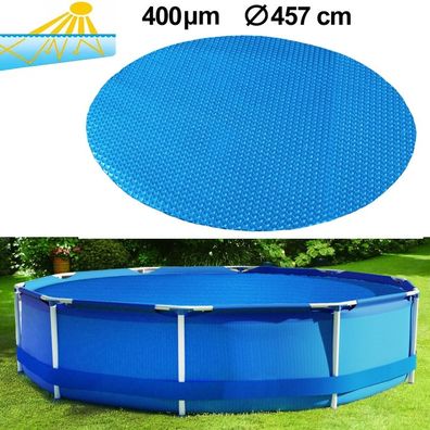 457cm Pool Solarplane Poolheizung Solarfolie Abdeckung Rund Blau Blau 400µm