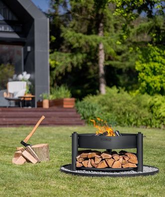 Multifunktionale Feuerschale 80cm Montana X mit Grillrost 60 cm
