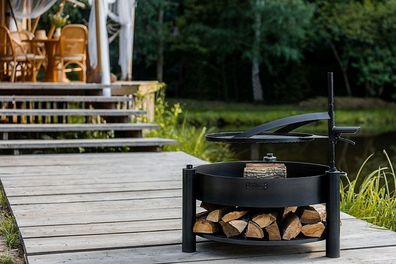 Multifunktionale Feuerschale 60cm Montana X mit Grillrost 50 cm