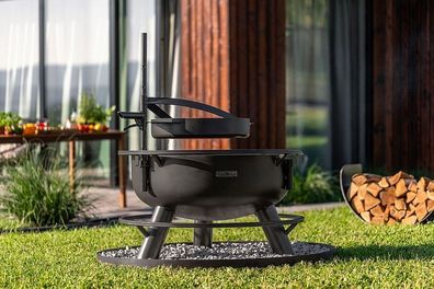 Multifunktionale Feuerschale 80cm Bandito mit Grillrost 60 cm