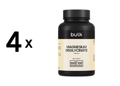 4 x Bulk Magnesium Bisglycinate (180 Tabs)