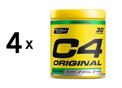 4 x Cellucor C4 Original (30 serv) Green Apple