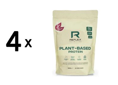 4 x Reflex Nutrition Plant Protein (600g) Wild Berry