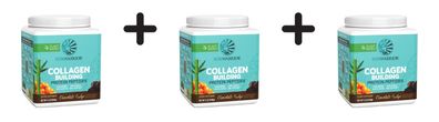 3 x Sunwarrior Collagen Building Protein Peptides (500g) Chocolate Fudge