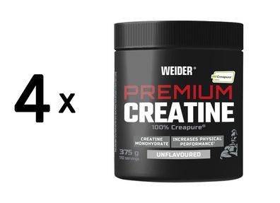 4 x Weider Premium Creatine 100% Creapure (375g)