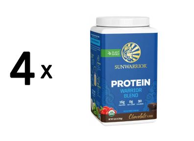 4 x Sunwarrior Warrior Blend Organic (750g) Chocolate