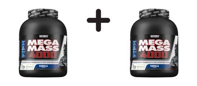 2 x Weider Mega Mass 4000 (3000g) Vanilla