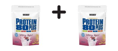 2 x Weider Protein 80 Plus (500g) Wildberry-Yoghurt