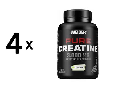 4 x Weider Pure Creatine Capsules (100)