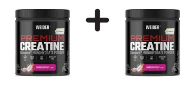 2 x Weider Premium Creatine Creapure - flavoured (375g) Dragon Fruit