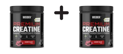 2 x Weider Premium Creatine Creapure - flavoured (375g) Cherry Blast