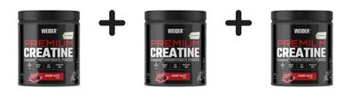3 x Weider Premium Creatine Creapure - flavoured (375g) Cherry Blast