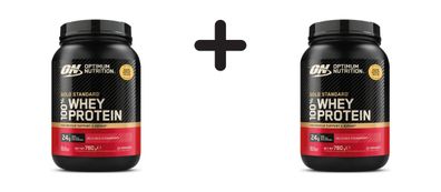 2 x Optimum Nutrition 100% Whey Gold Standard (768g) Delicious Strawberry