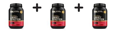 3 x Optimum Nutrition 100% Whey Gold Standard (768g) Delicious Strawberry