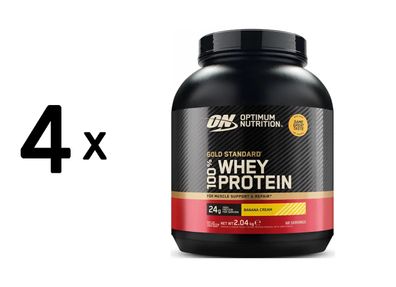 4 x Optimum Nutrition 100% Whey Gold Standard (2000g) Banana Cream