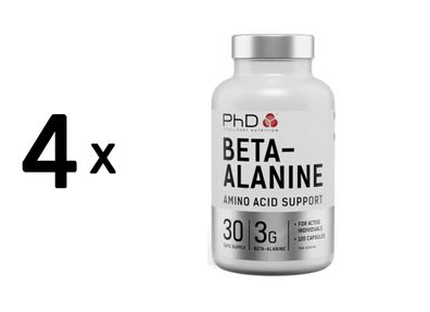 4 x PhD Beta-Alanine (120 Caps)