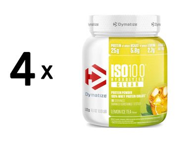4 x Dymatize ISO 100 Clear (512g) Lemon Ice Tea