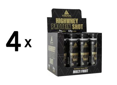 4 x Peak HighWhey Protein Shot (12x100ml) Multi Fruit