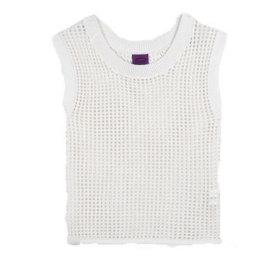 OXBOW Women Top Openwork Knitted off white