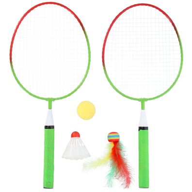 NILS Kinder-Badminton-Set – 2 Schläger & 3 weiche Bälle