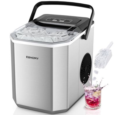 EUHOMY Eiswérfelmaschine 12 kg Tag 2 Größen Edelstahl silber