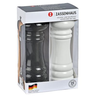 Zassenhaus Méhlenset Berlin 2er Set Buche schwarz weiß Keramikmahlwerk