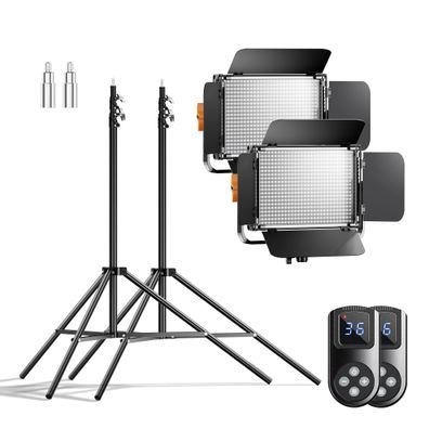 Walimex pro LED Niova 600 Daylight und Stativ 2er Set Lichtstativ Flächenleuchte