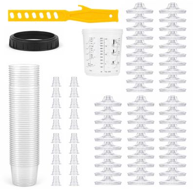 Wiltec Mischbechersystem 600ml 50x Filter 125?m Lackmischbecher Autolackierung