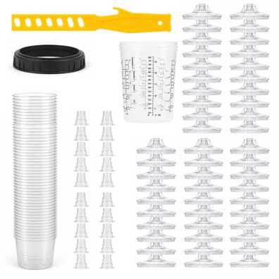 Wiltec Mischbechersystem 800ml 50x Filter 125?m Lackmischbecher Autolackierung