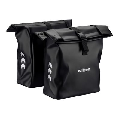 Wiltec Doppeltasche Gepäckträgertasche 48l Fahrradtasche Gepäckträger wasserfest