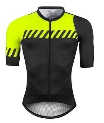Jersey F Fashion kurzärmelige Jacke gelb-schwarz %%% *
