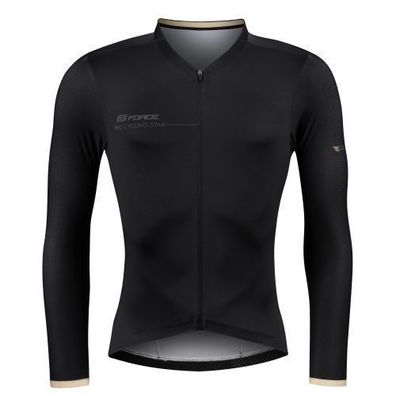 Force Trikot lang schwarz Gold
