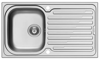 Küchenspüle 86x50cm Einbauspüle Amaltia Spülbecken 45cm Schrank Küche Hahnloch