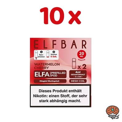 ELFBAR ELFA POD Watermelon Cherry 20mg/ml Nikotin 10x 2 Pods