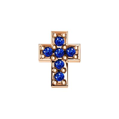 Frau Oro – DCHZ6557 – Einzelelement-kreuz AUS Roségold UND Saphiren