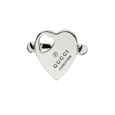 Gucci - YBC796357001 – Markenring aus Sterlingsilber mit Herzmotiv