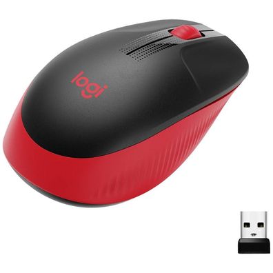 Wireless Maus M190 Rot - für Rechts- und Linkshänder geeignete Maus für ideale