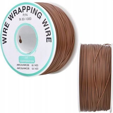 Rosfix Kynar Kabel AWG 30 – 0,25 mm Braun 200 m | 300 V PVC-Isolierung