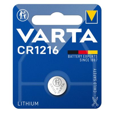 Varta CR 1216 CR1216 3V Lithium Batterie Knopfzelle 27mAh Blister 6216