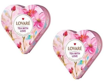 2x Lovare Geschenk Set With Love Tee Sortiment Tee Pyramidenbeutel 2x68g (34x2g)