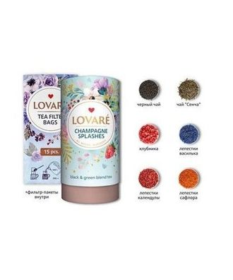 Lovare schwarzer Tee "ChampagneSplashes" in Tube 80g