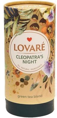 Lovare Grüner Tee „Cleopatras Nacht“ Früchten Blütenblättern Himbeere lose 80g