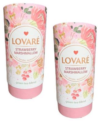 2er Pack. Lovare Tee Erdbeer Marschmallow Gruentee 2x80g