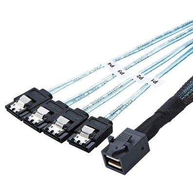 P56 Mini SAS SFF-8643 auf 4x SATA 7pin Splitter Kabel Festplatten Datenkabel 100cm