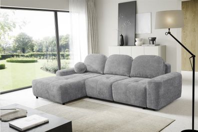Ecksofa Schlafsofa Sofa ARGOS in Stoff Vibe Grau Ottomane Links