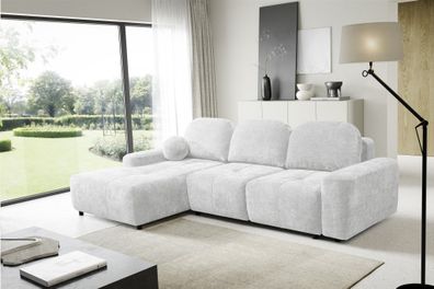 Ecksofa Schlafsofa Sofa ARGOS in Stoff Vibe Hellgrau Ottomane Links