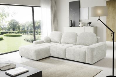 Ecksofa Schlafsofa Sofa ARGOS in Stoff Vibe Creme Ottomane Links